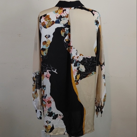 3.1 Philip Lim Target floral button up blouse L - Picture 3 of 7